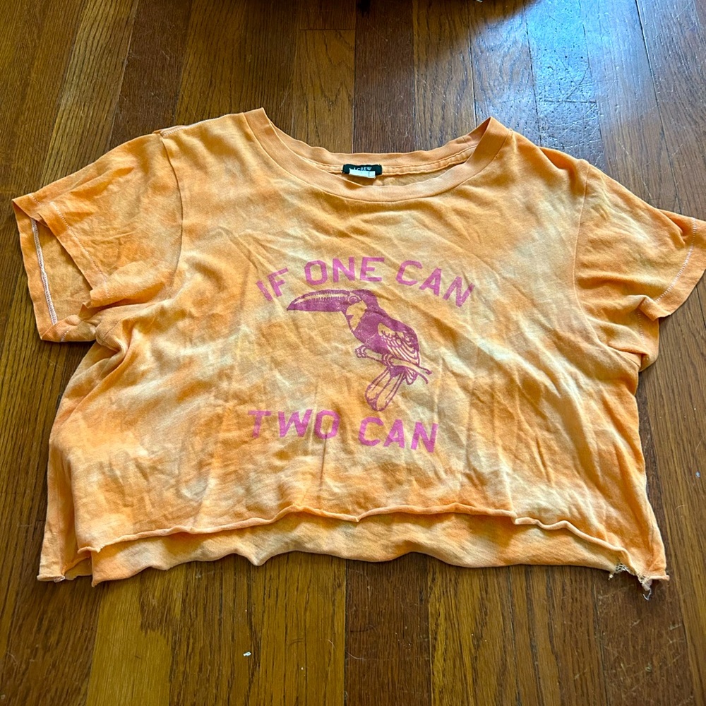 J-Crew if one can two can cropped tie dye shirt